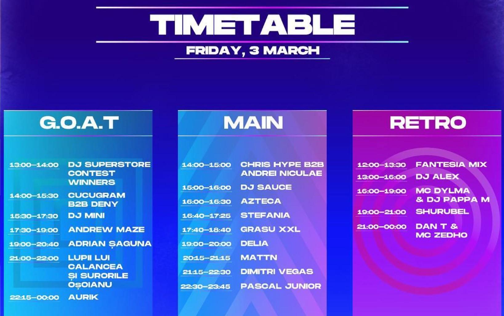 PROGRAM MASSIF 2023 VINERI 3 MARTIE Trăiește Muzica